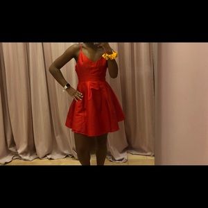 Red short dress
